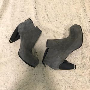 Grey suede Costume National booties